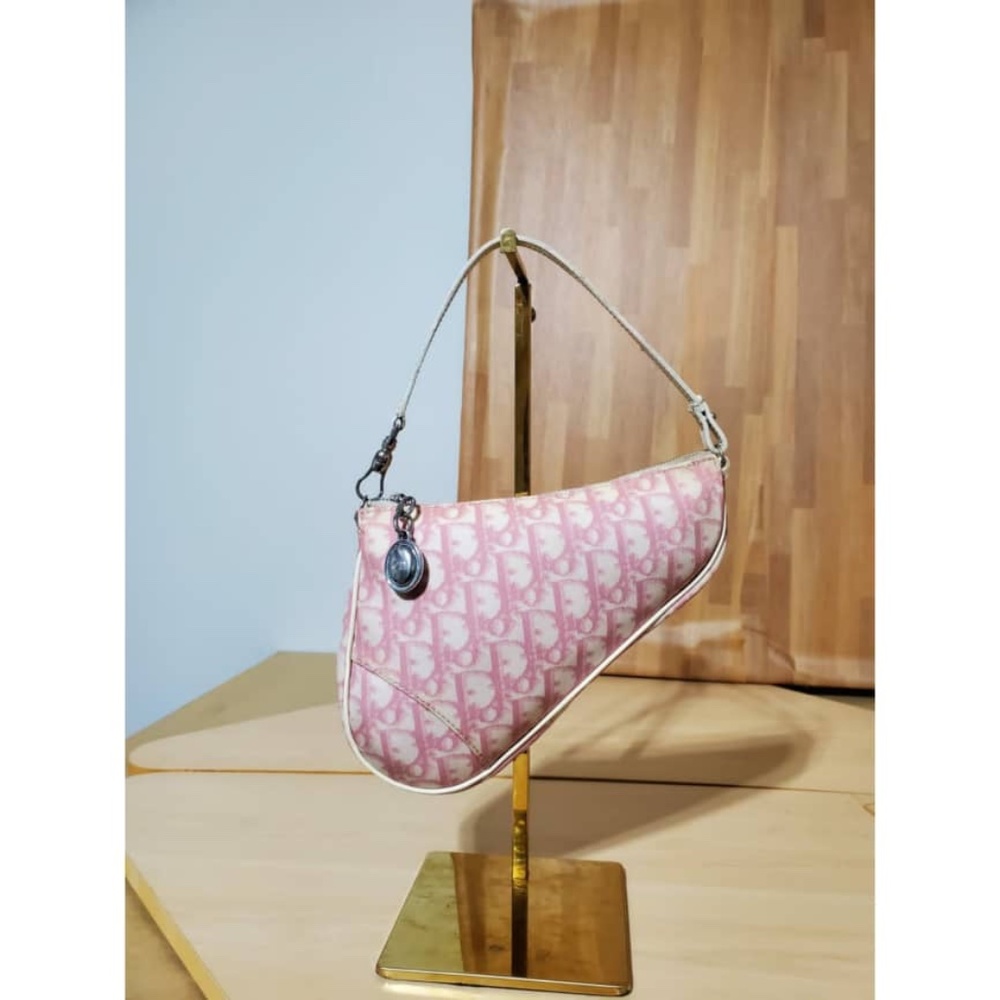 Authentic CHRISTIAN DIOR Diorissimo Mini Saddle Shoulder Bag: new shoulder strap